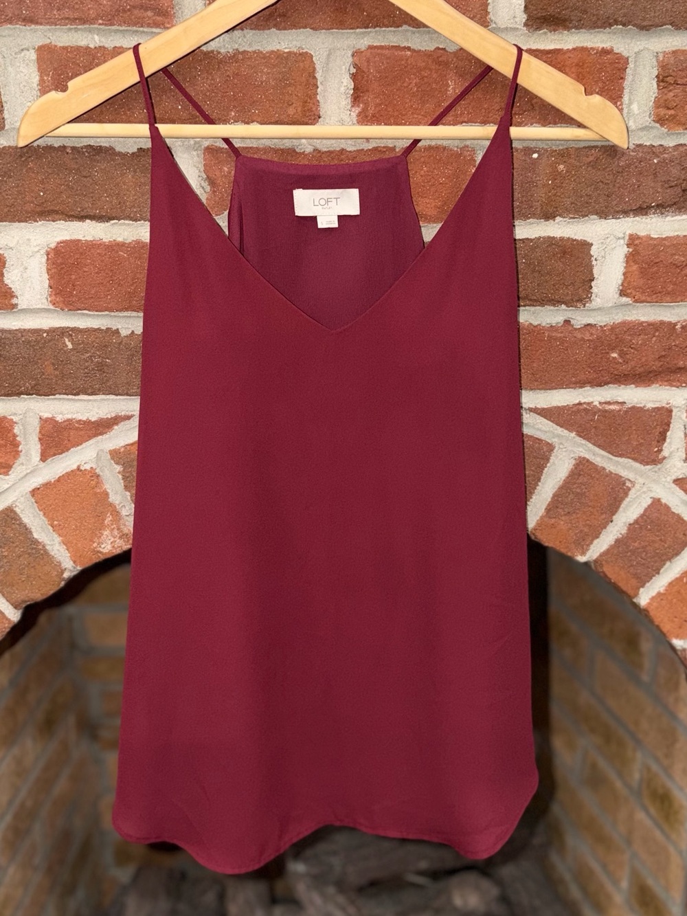 LOFT Wine V-Neck Spaghetti Strap Camisole